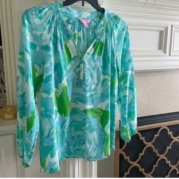 LILLY PULITZER ELSA 🌴💗 100% SILK TOPS (3) ALL SIZE MEDIUM - Picture 4 of 7